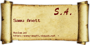Samu Anett névjegykártya